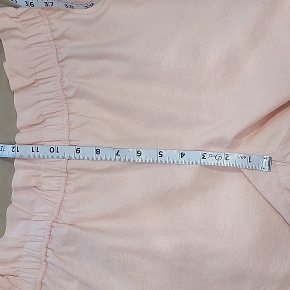 Express Size M Peachy Pink High Rise Linen Blend Paper Bag Shorts, NEW w/Tag - Picture 7 of 9